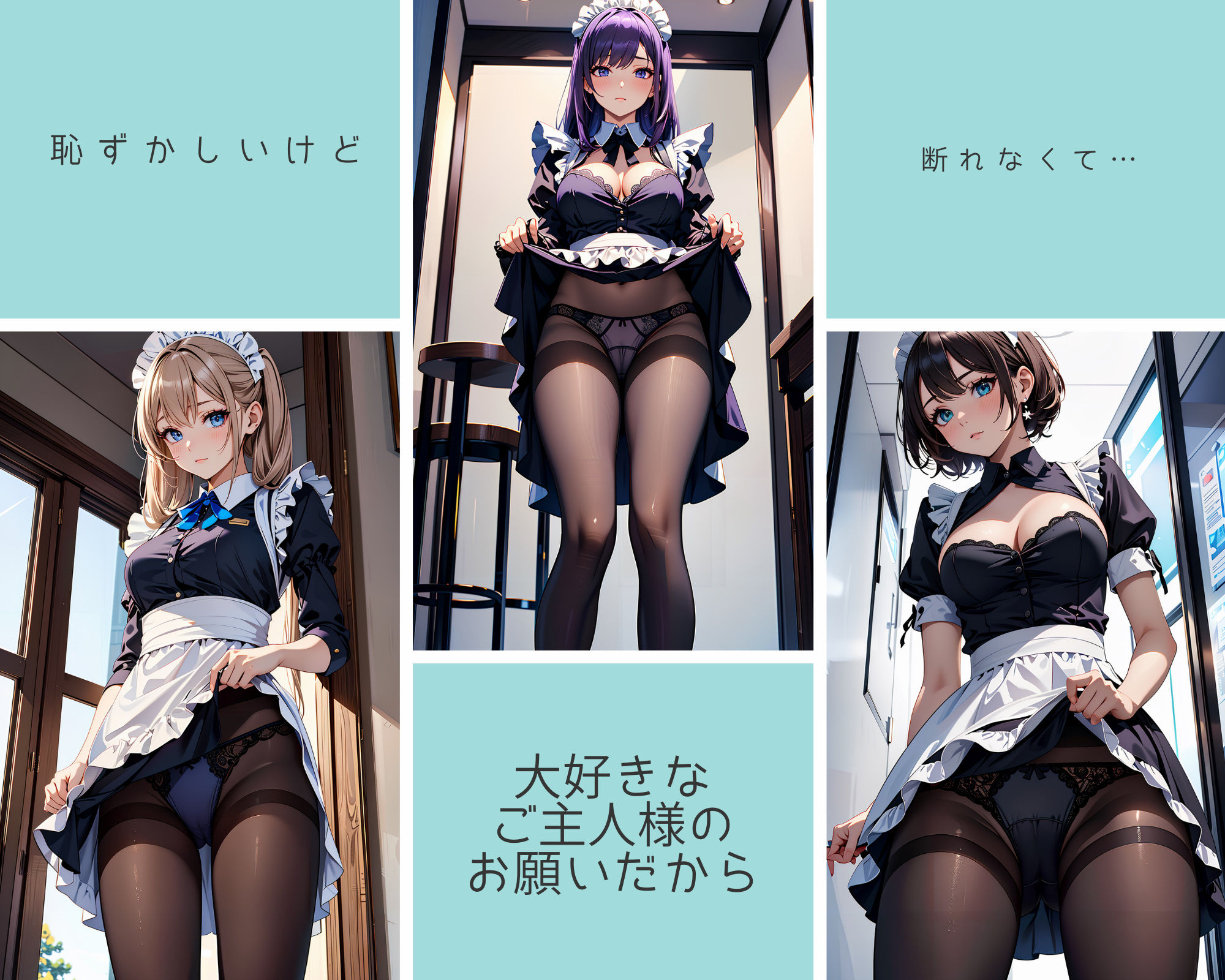 サンプル画像2:恥じらうメイドさんにパンツを見せてもらう(neburaの研究所) [d_361523]