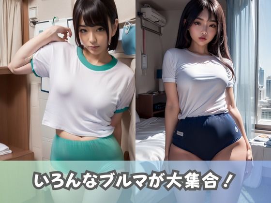 サンプル画像2:【ブルマ女子大生】体操服のコスプレをしたJDが集まるエッチ撮影会に参加！ムチムチのブルマや短パンが撮り放題！(美女AIコレクション) [d_361572]