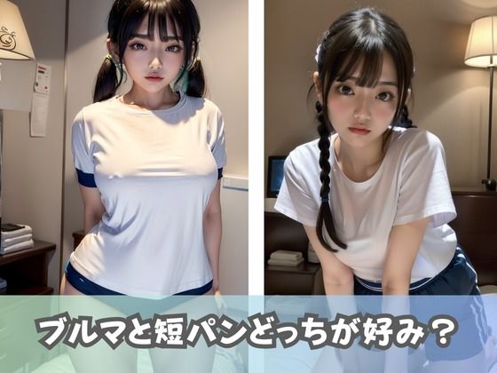 サンプル画像3:【ブルマ女子大生】体操服のコスプレをしたJDが集まるエッチ撮影会に参加！ムチムチのブルマや短パンが撮り放題！(美女AIコレクション) [d_361572]