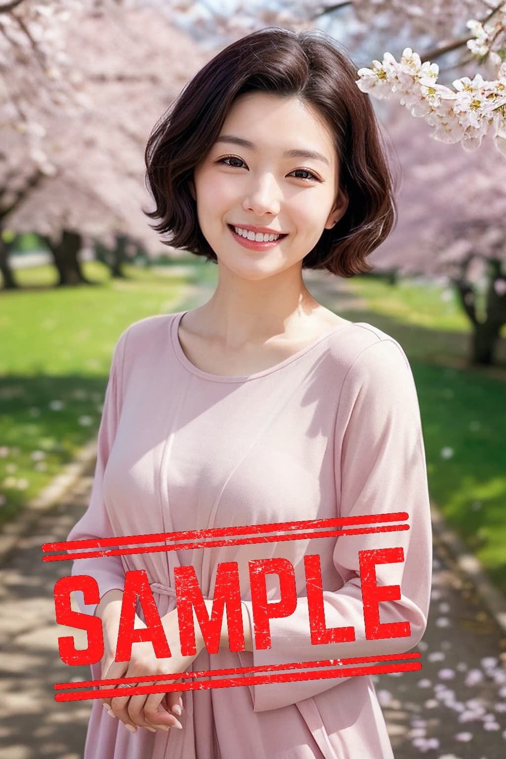 サンプル画像2:【透撮】巨乳の美魔女とお花見デート(Bluely Eyes Studio) [d_361664]