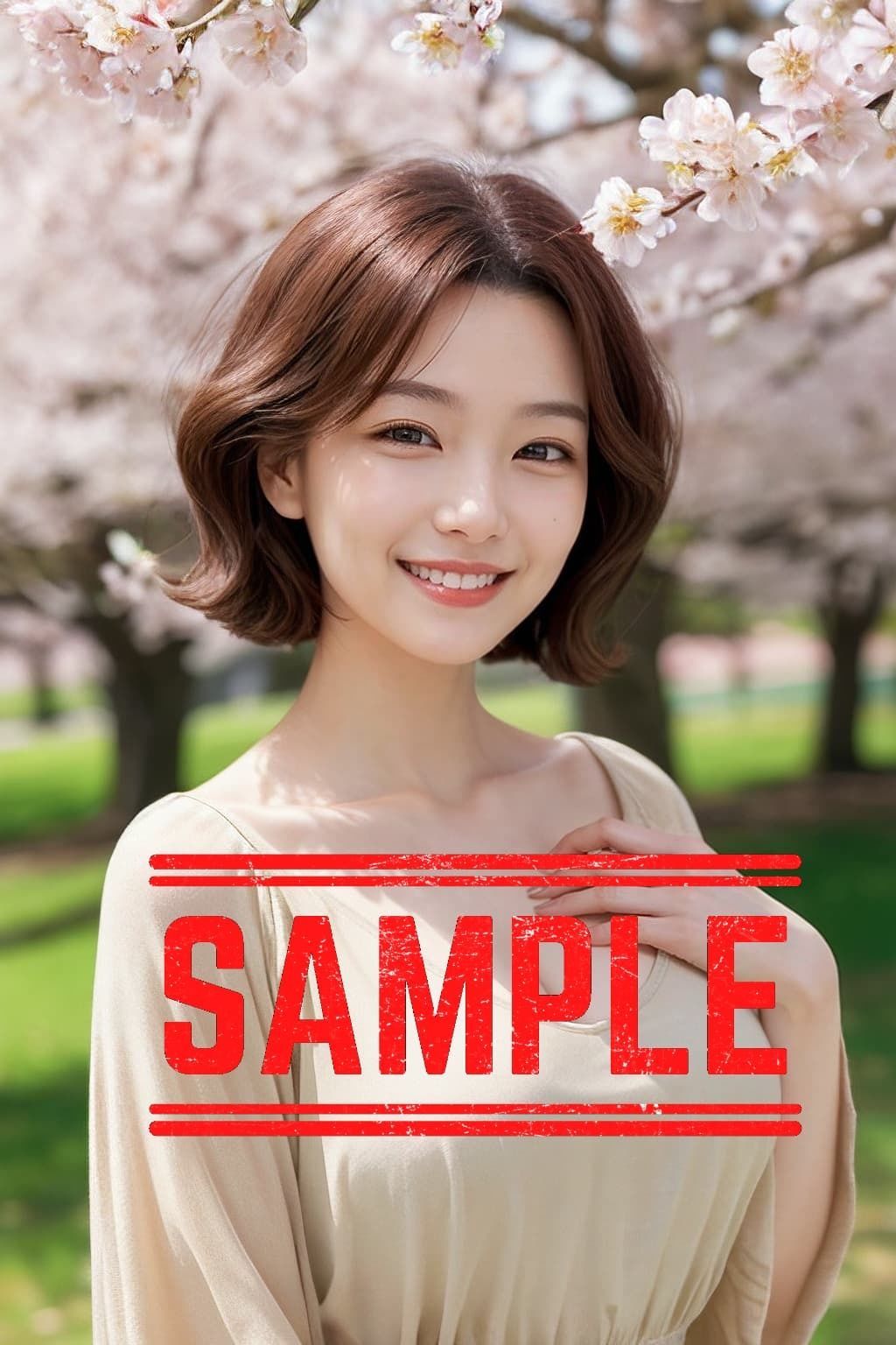 サンプル画像4:【透撮】巨乳の美魔女とお花見デート(Bluely Eyes Studio) [d_361664]