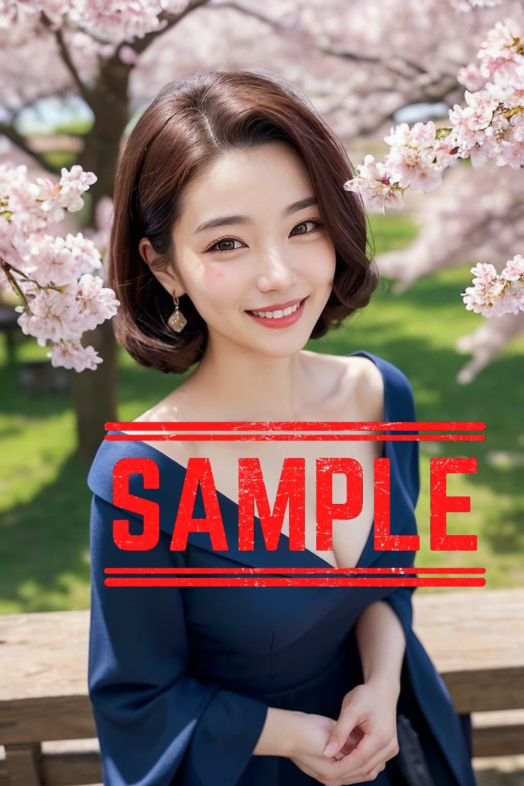 サンプル画像6:【透撮】巨乳の美魔女とお花見デート(Bluely Eyes Studio) [d_361664]