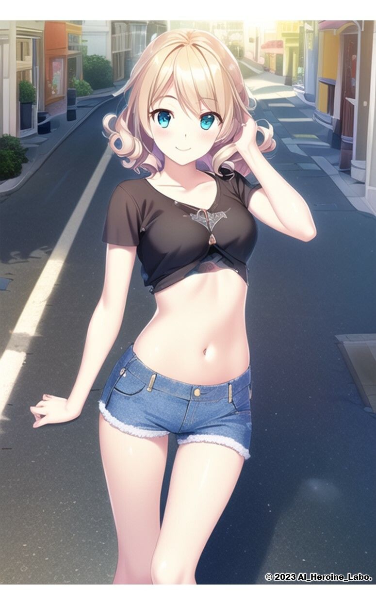 サンプル画像5:1つの呪文で生み出された100人のAI妄想美少女-33【妄想ナンパ！街中えちえちTシャツ女子編】(AIヒロイン研究会) [d_361678]