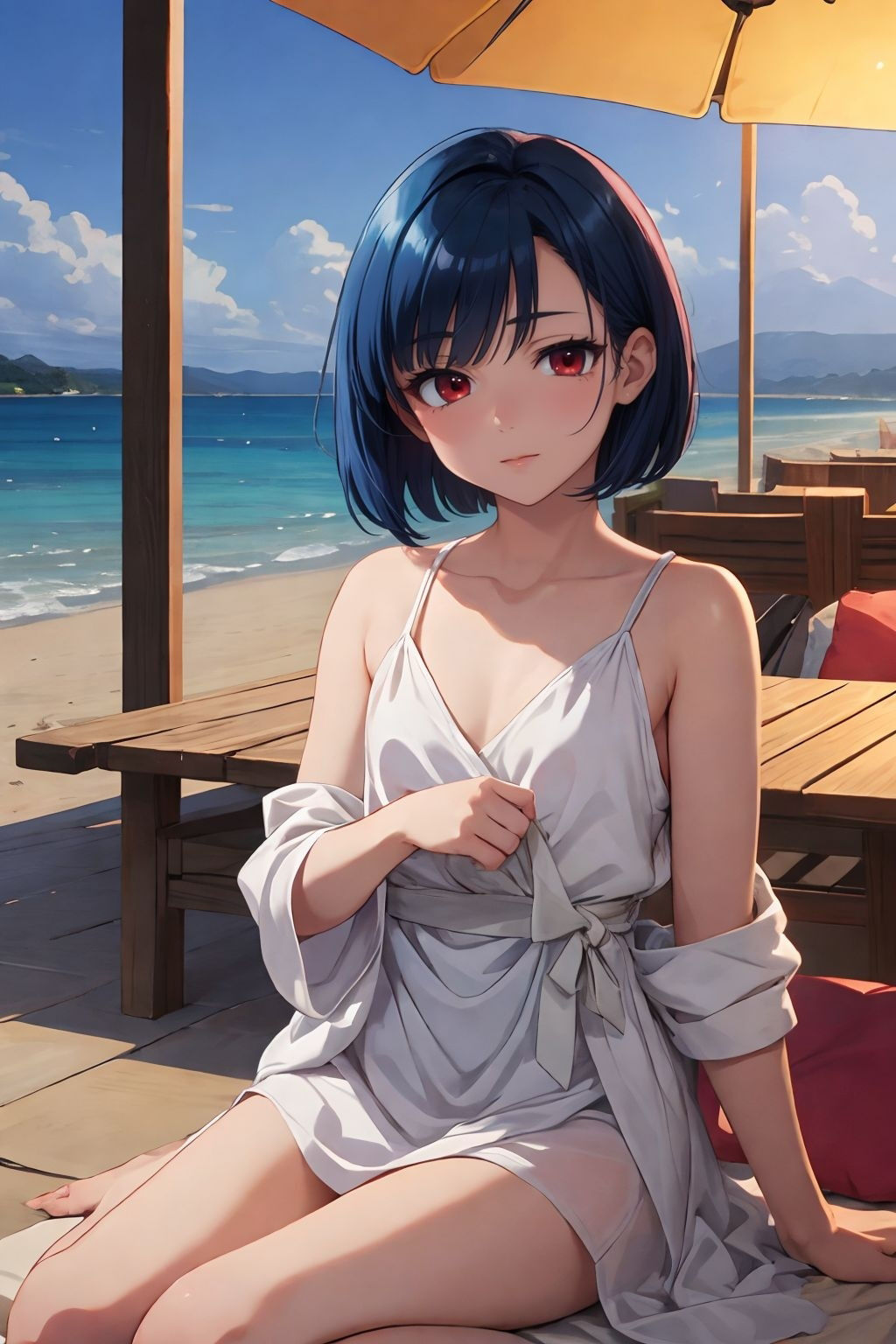 サンプル画像1:えっちぃ海水浴(AIギャル) [d_361819]