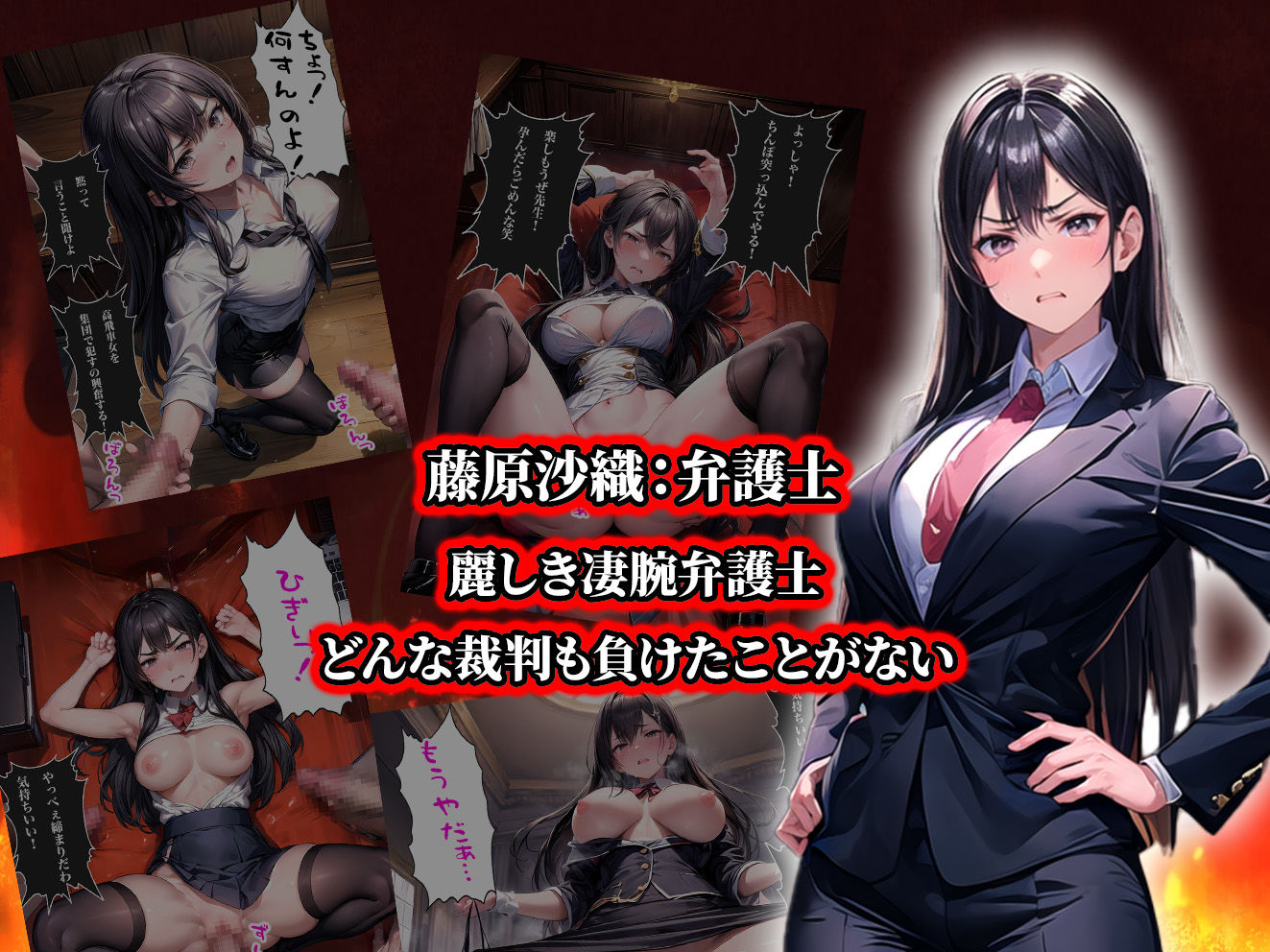 サンプル画像2:負けたら即中出しセックス 3人の働く女性達が無慈悲に●される話【セリフ付き】(aiもみむ出版) [d_361836]