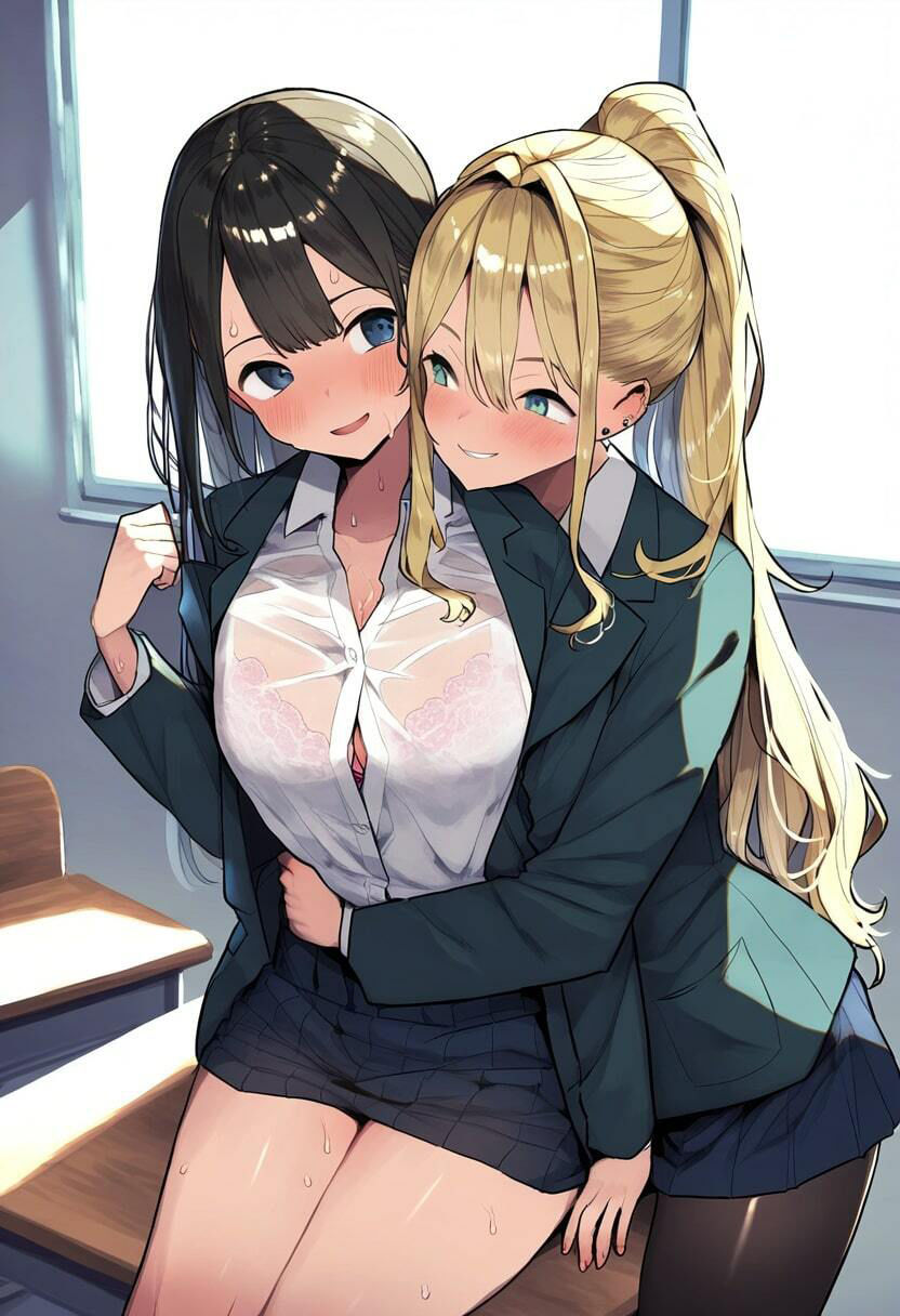 サンプル画像4:レズギャルと清楚系学級委員長の百合えっち！教室でよだれ垂らしてびしょ濡れ(あさひ屋) [d_361853]