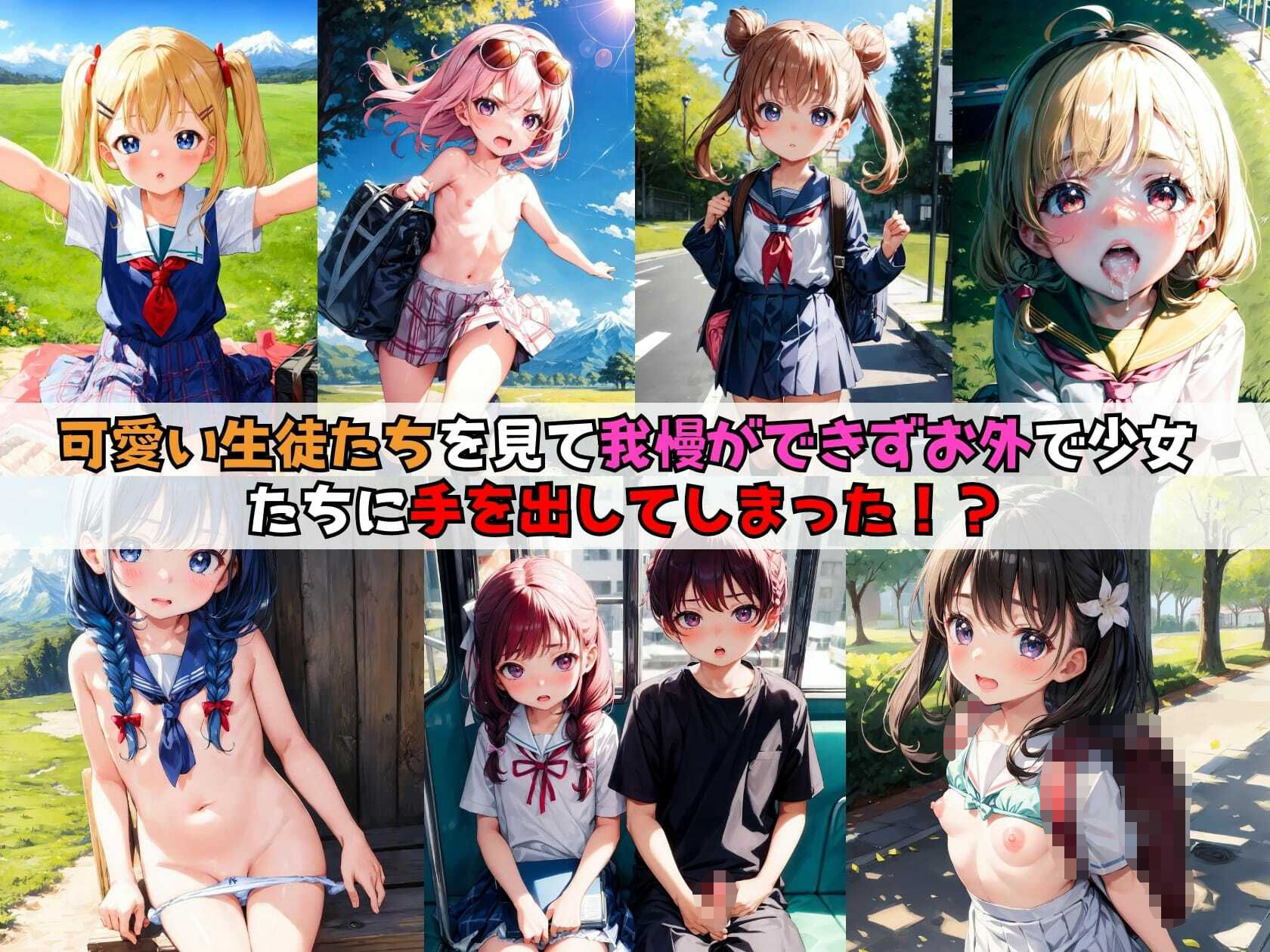 サンプル画像2:課外授業で少女たちを襲ってしまいました【セリフ付き】(えーあいびゅーてぃーずらぼ) [d_362151]