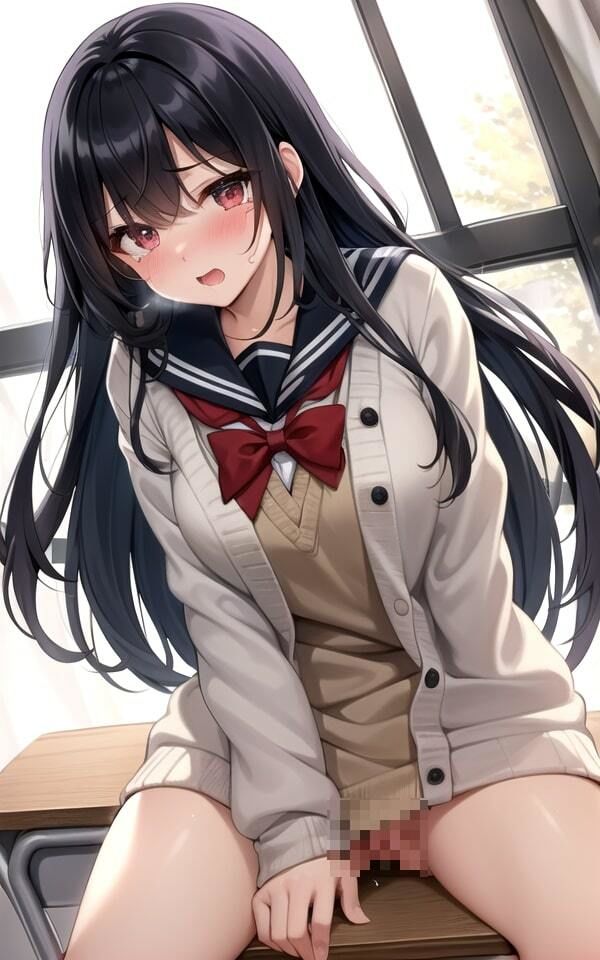 サンプル画像1:教室で危険すぎる内緒の遊び4(AIkuma) [d_363128]