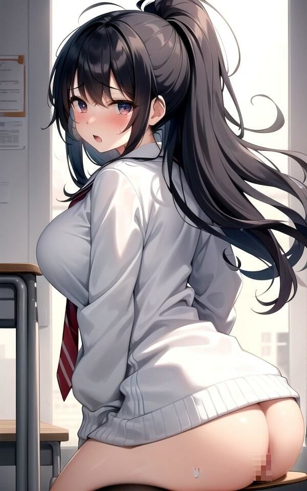 サンプル画像3:教室で危険すぎる内緒の遊び4(AIkuma) [d_363128]