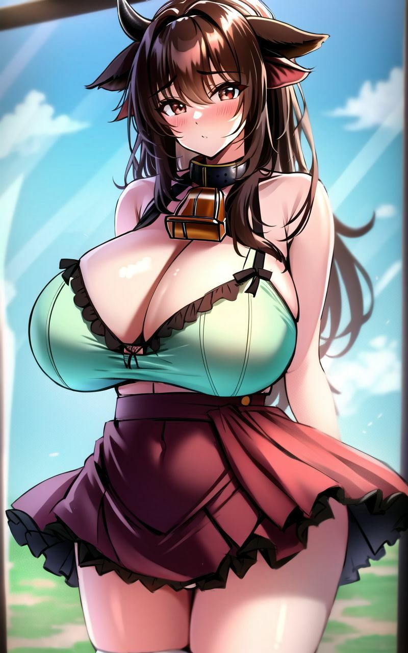 サンプル画像1:【超高画質グラビア写真集】牛娘の下着。癒しの50枚〜3巻〜(いやしの動物娘【AIイラスト】) [d_363241]