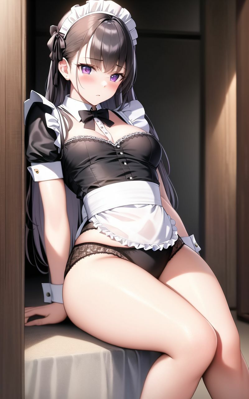 サンプル画像2:【超高画質グラビア写真集】メイドの下着。かわいい50枚〜3巻〜(キュートティーンズ【AI実写】) [d_363249]