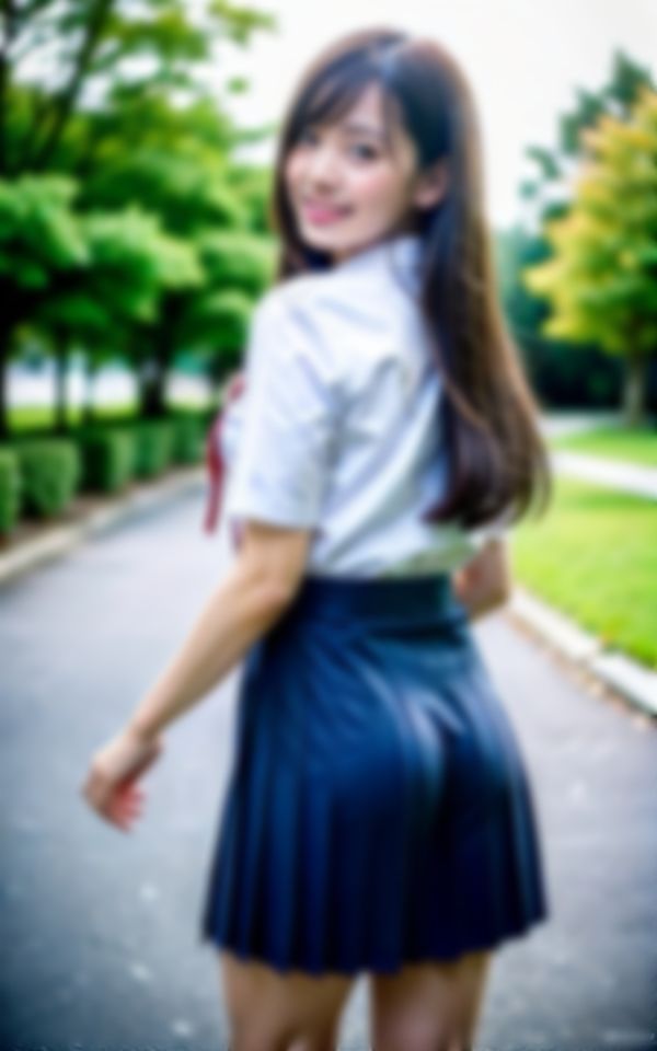 サンプル画像4:露出OKの女学園に潜入撮影したらトンデモ淫乱学園だった件。(AIおとは) [d_363305]