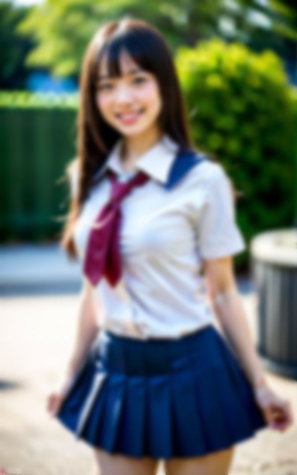 サンプル画像5:露出OKの女学園に潜入撮影したらトンデモ淫乱学園だった件。(AIおとは) [d_363305]