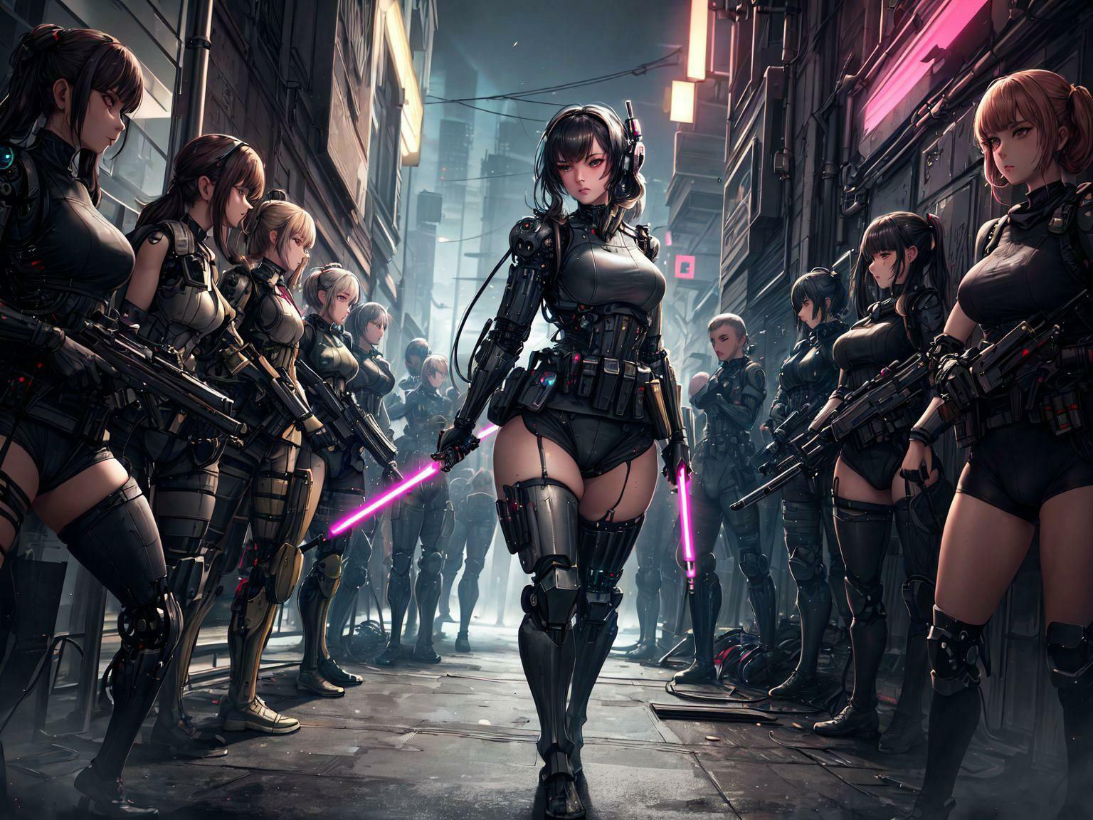 サンプル画像2:無理矢理戦争に駆り出され、ボロボロになぶられるアンドロイド美女たち(フェチコン) [d_363755]