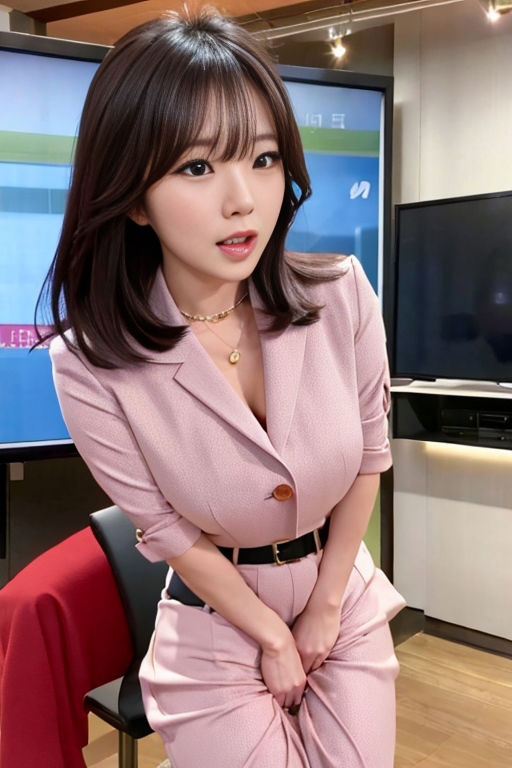 サンプル画像3:おもらしニュースキャスター(P-AI planning) [d_363861]