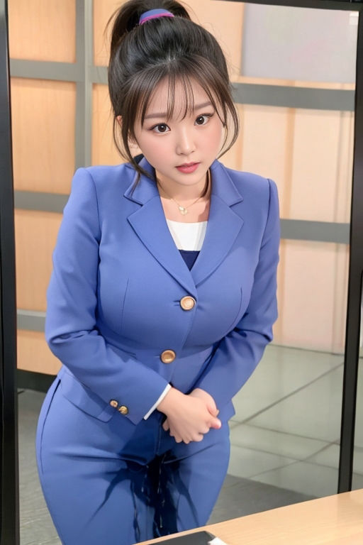 サンプル画像5:おもらしニュースキャスター(P-AI planning) [d_363861]