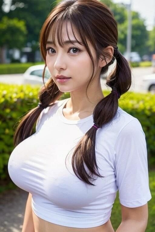 サンプル画像3:タイトな服装の巨乳美女(色気の垂れ流し) [d_363873]