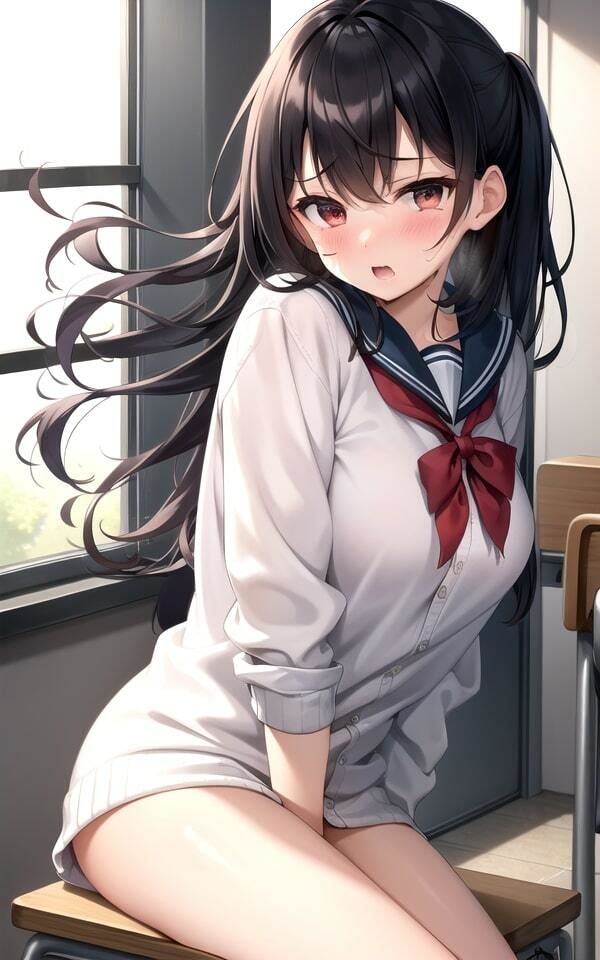 サンプル画像2:教室で危険すぎる内緒の遊び5(AI美女まとめ) [d_363881]