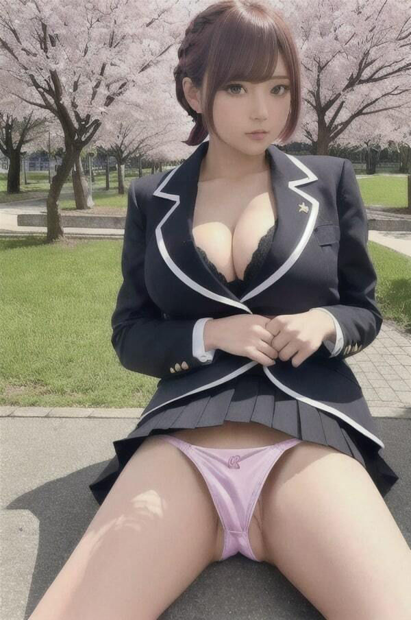 サンプル画像2:街角美少女図鑑Vol.1〜桜の下でエッチな撮影会〜(美女たちの楽園) [d_363919]