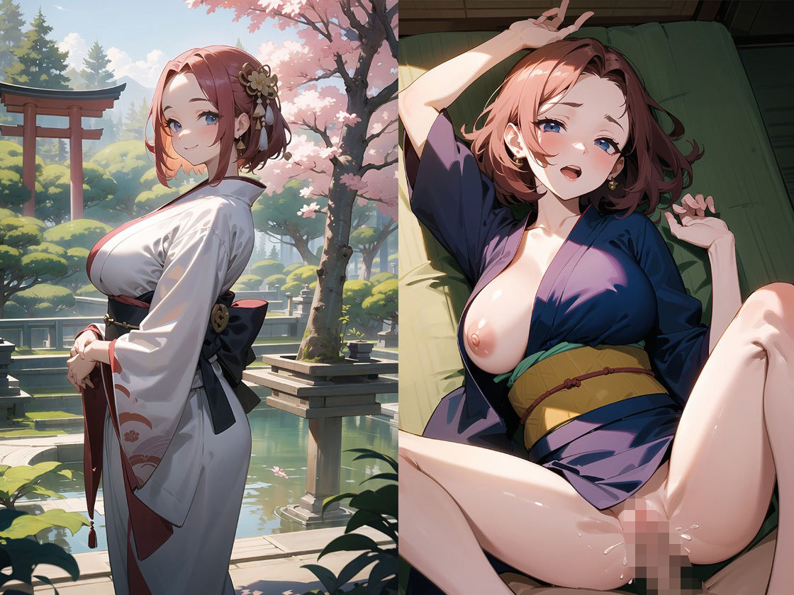 サンプル画像4:搾り取るのが大好きな着物巨乳のお姉さん(猫P2) [d_363945]