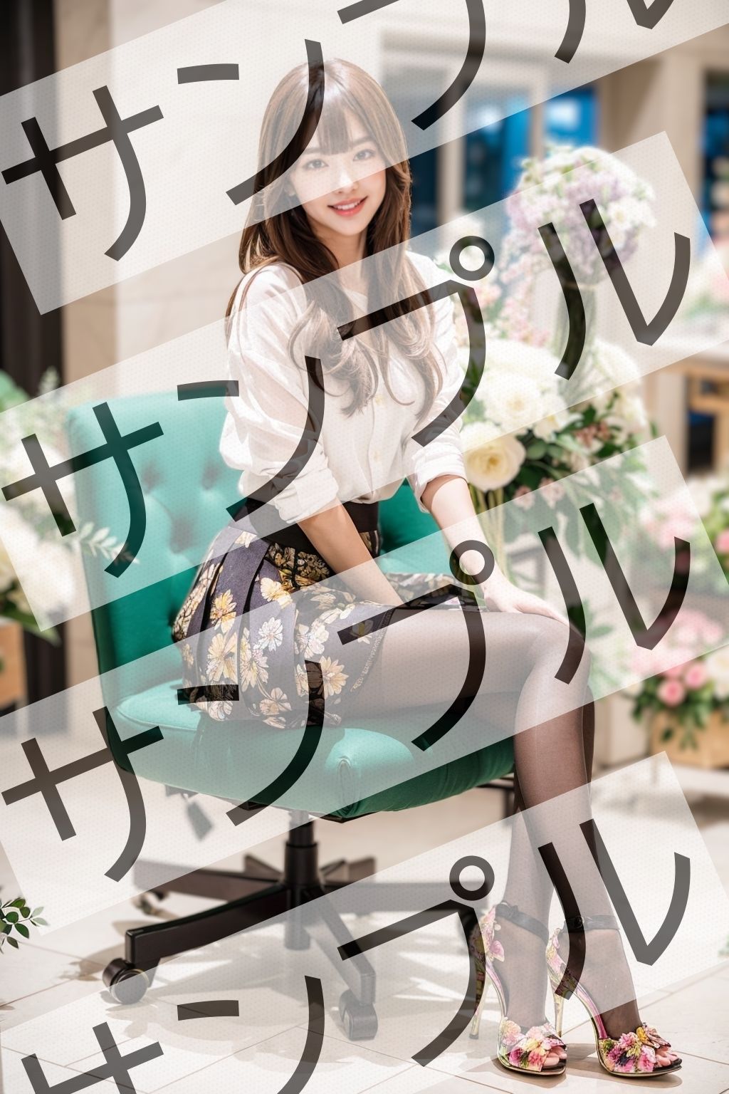 サンプル画像3:フラワーショップ店員の美脚 – Flower shop clerk’s beautiful legs -(あらぶるま) [d_363946]