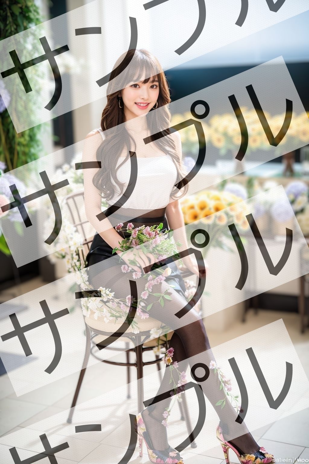 サンプル画像5:フラワーショップ店員の美脚 – Flower shop clerk’s beautiful legs -(あらぶるま) [d_363946]