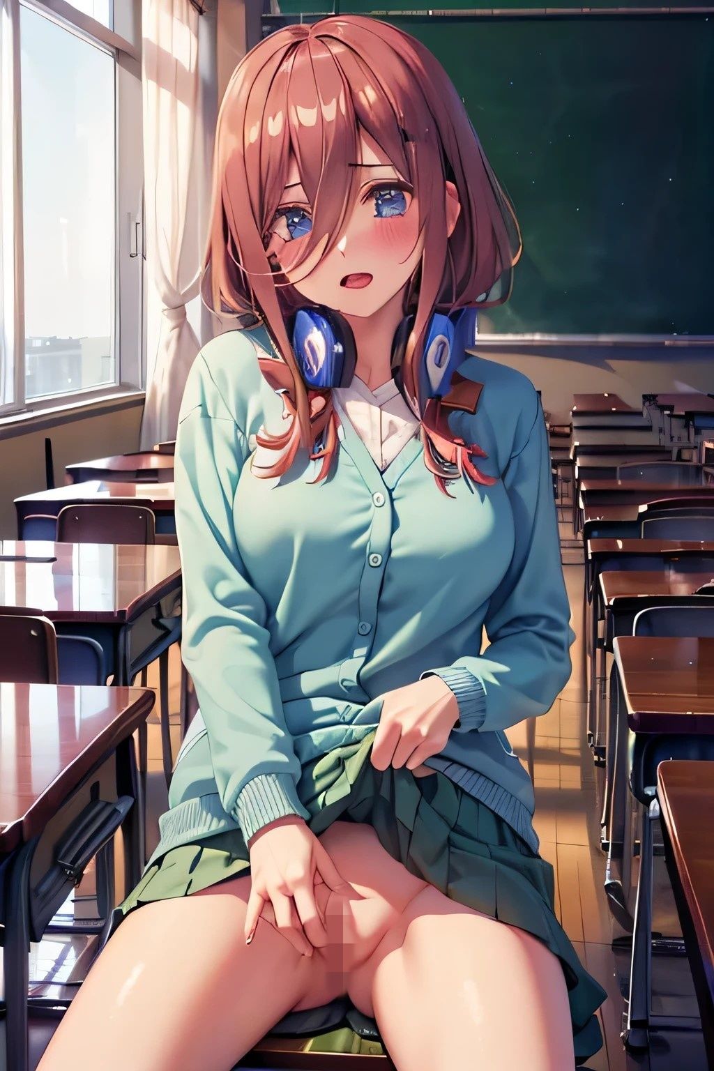 サンプル画像1:五等分の痴女 中野三〇の場合 教室編(五等分の痴女) [d_364230]