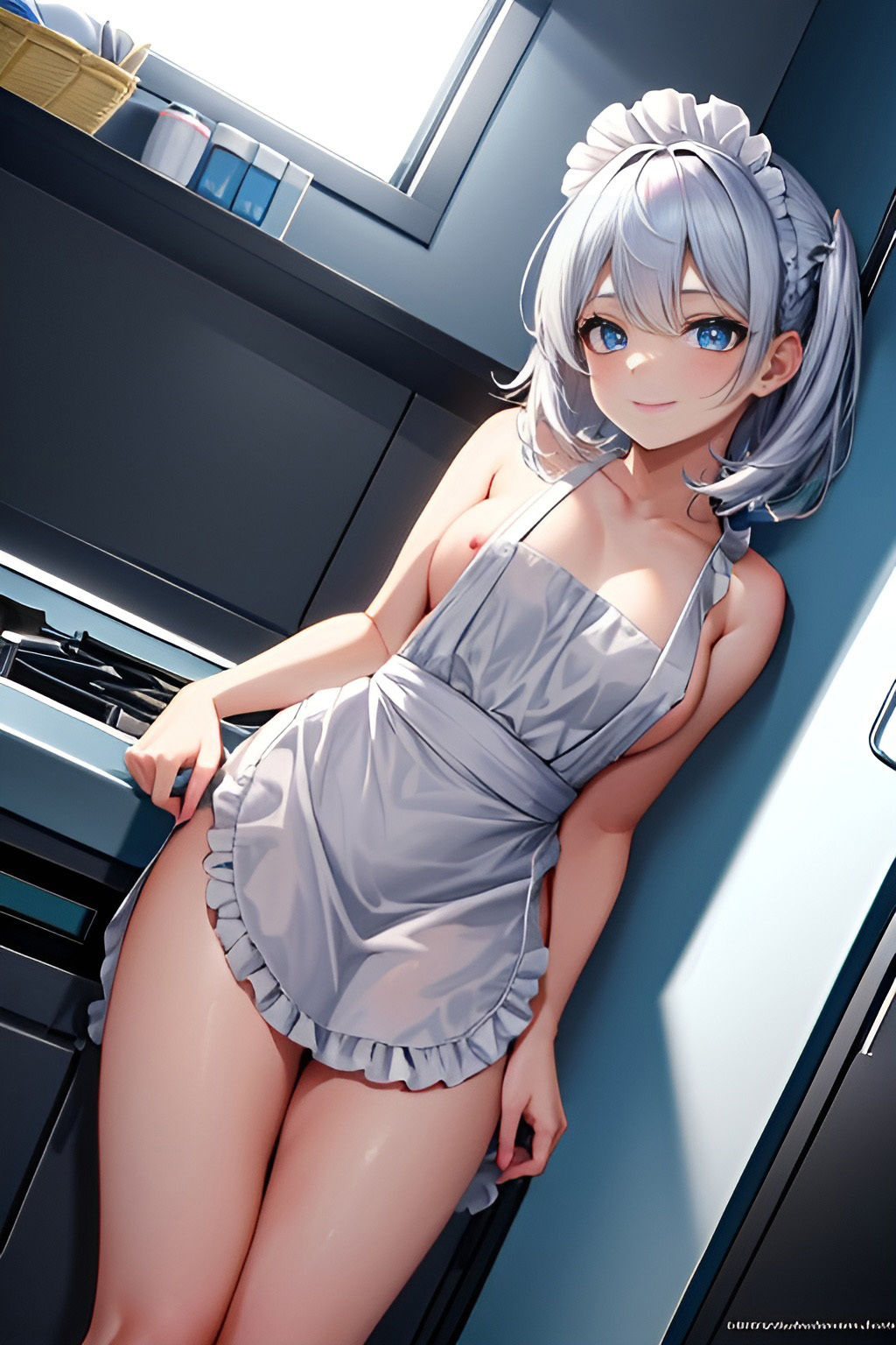 サンプル画像1:僕の可愛いメイドさんはエプロン一枚で目のやり場に困るんだけど、後ろから襲っちゃう件！！(たまごサンド) [d_364268]