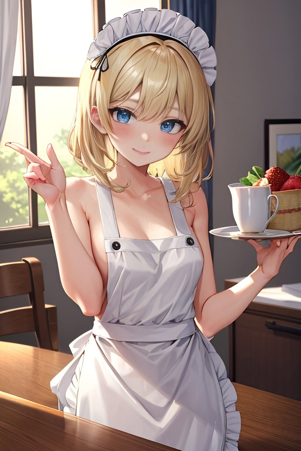 サンプル画像2:僕の可愛いメイドさんはエプロン一枚で目のやり場に困るんだけど、後ろから襲っちゃう件！！(たまごサンド) [d_364268]