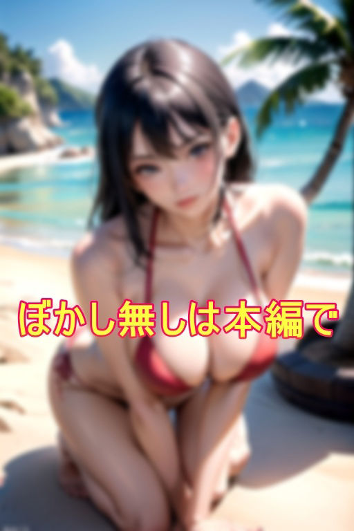 サンプル画像1:海でみつけた爆乳ビキニ娘に媚薬入日焼け止めを塗り、強●発情させて即ハメ中出し(三打弩夢) [d_364401]