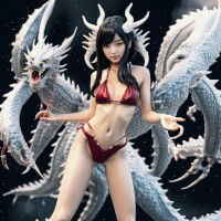 サンプル画像4:コスプレグラビア「堕天使とドラゴン」(美伝プロジェクト) [d_364606]