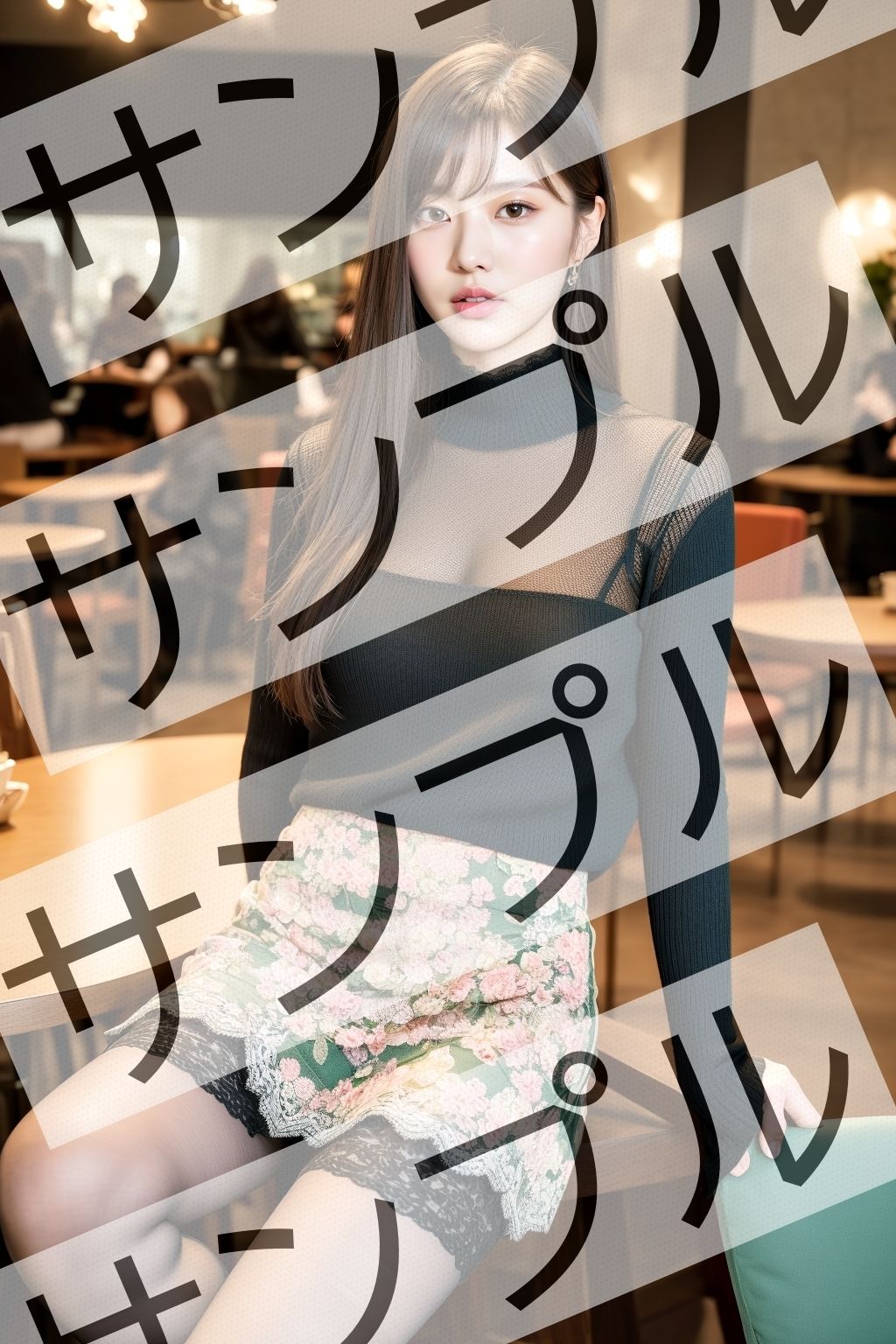 サンプル画像5:レース素材のスカートを履いた美女- Beautiful woman wearing a lace skirt -(あらぶるま) [d_364677]