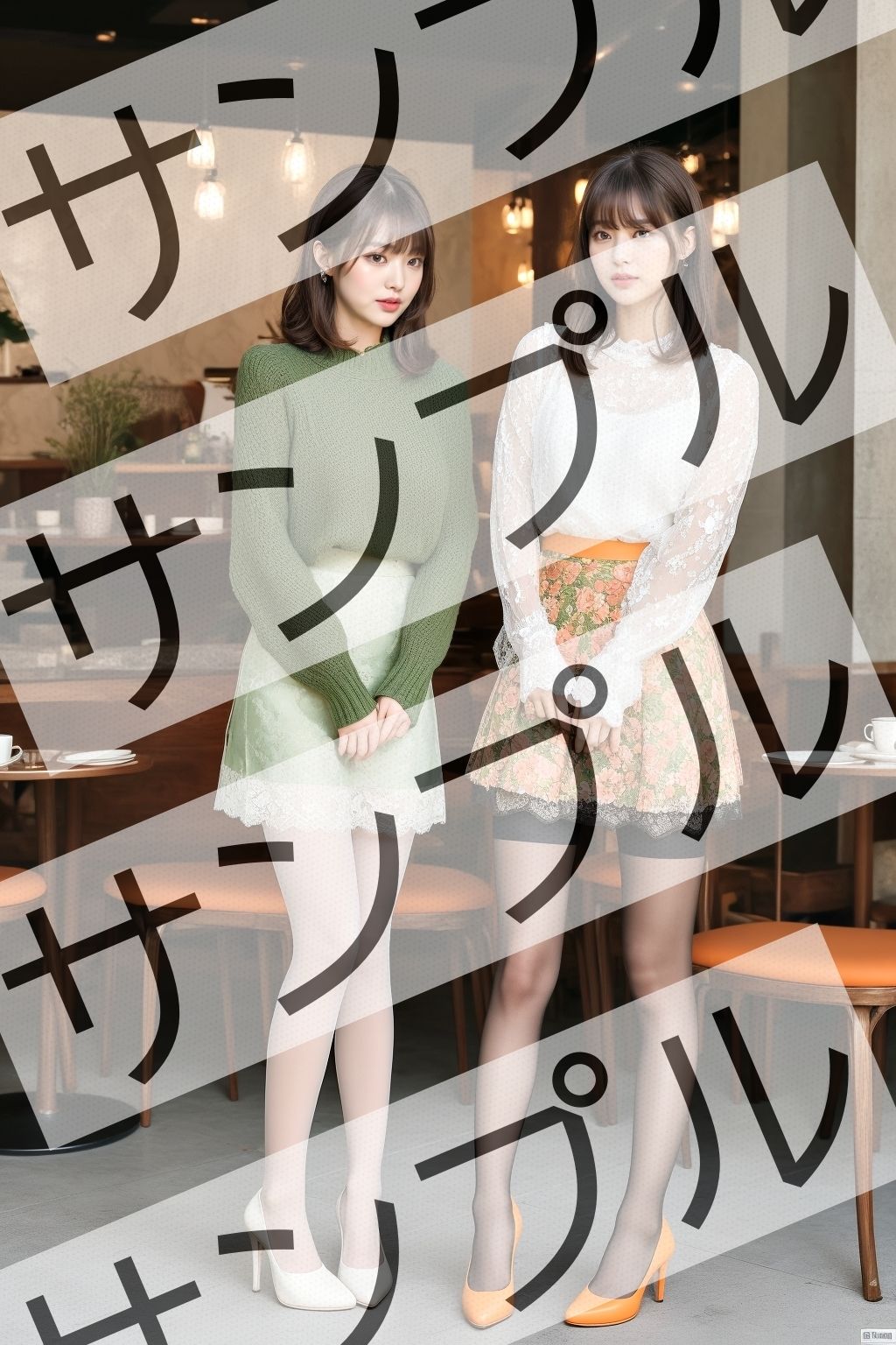 サンプル画像6:レース素材のスカートを履いた美女- Beautiful woman wearing a lace skirt -(あらぶるま) [d_364677]