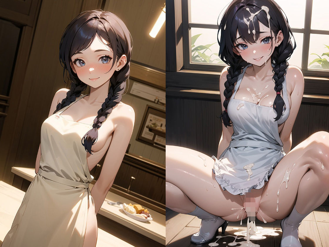 サンプル画像5:裸エプロンウエイトレスカフェ(猫P2) [d_364679]