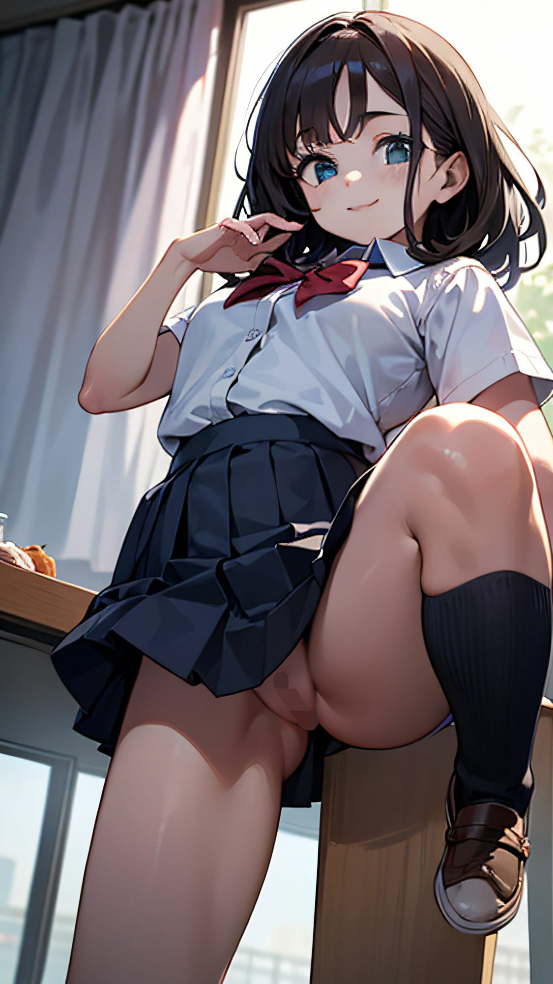 サンプル画像2:美少女たちのノーパン鑑賞会！ イラスト版(制服美女ん) [d_364688]