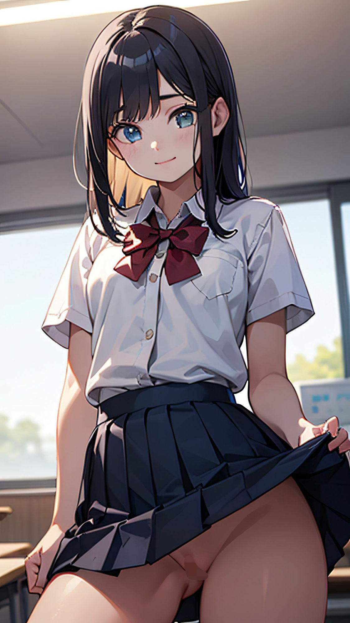 サンプル画像4:美少女たちのノーパン鑑賞会！ イラスト版(制服美女ん) [d_364688]