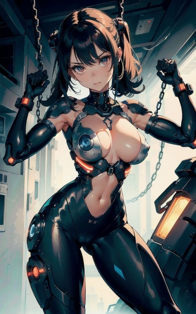サンプル画像5:囚われのサイボーグ美女【AIイラスト集】(AI picture factory) [d_364836]