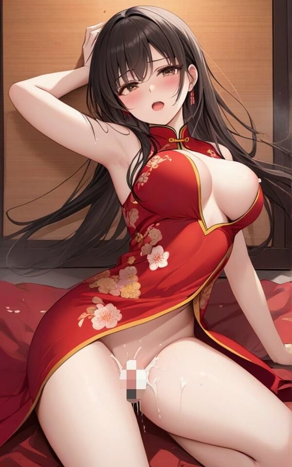 サンプル画像4:チャイナ服の美女が脱いだら巨乳だった！ お客様のアレ、凄い元気ですね！(妖艶なボディ) [d_364898]