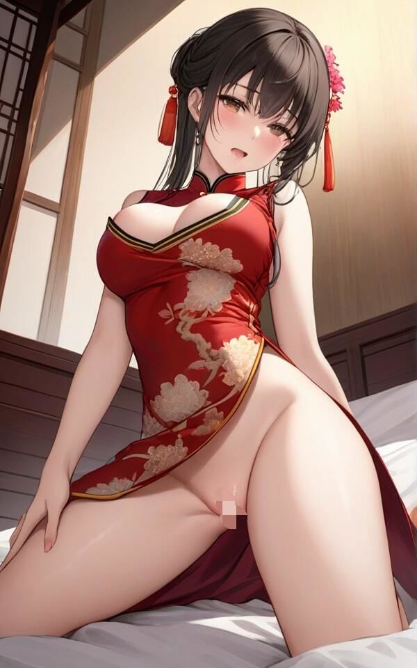 サンプル画像5:チャイナ服の美女が脱いだら巨乳だった！ お客様のアレ、凄い元気ですね！(妖艶なボディ) [d_364898]