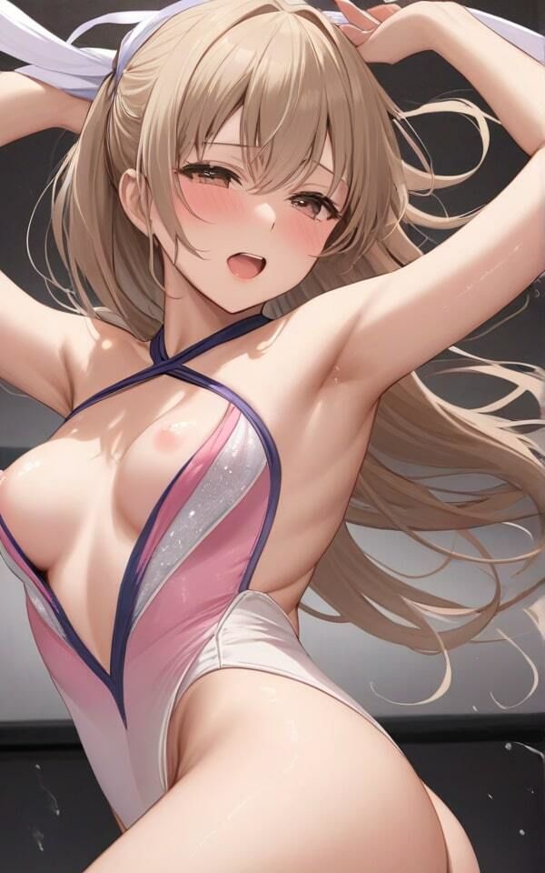 サンプル画像4:体がアツいけど、君のもアツいね！ レオタード姿の先輩に理性が飛んでぶっかけました！(青春の淡い光) [d_364899]