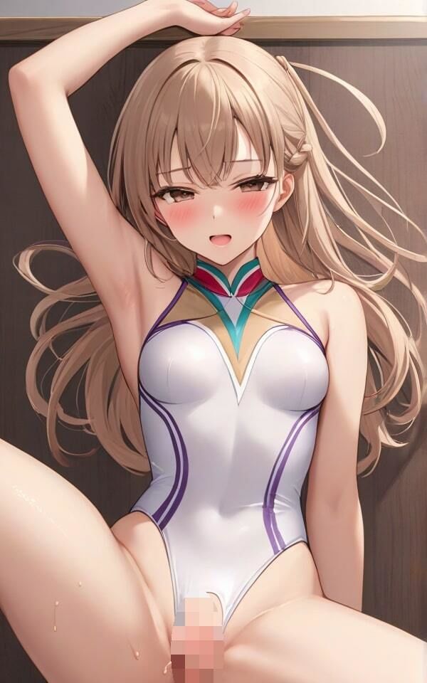 サンプル画像6:体がアツいけど、君のもアツいね！ レオタード姿の先輩に理性が飛んでぶっかけました！(青春の淡い光) [d_364899]