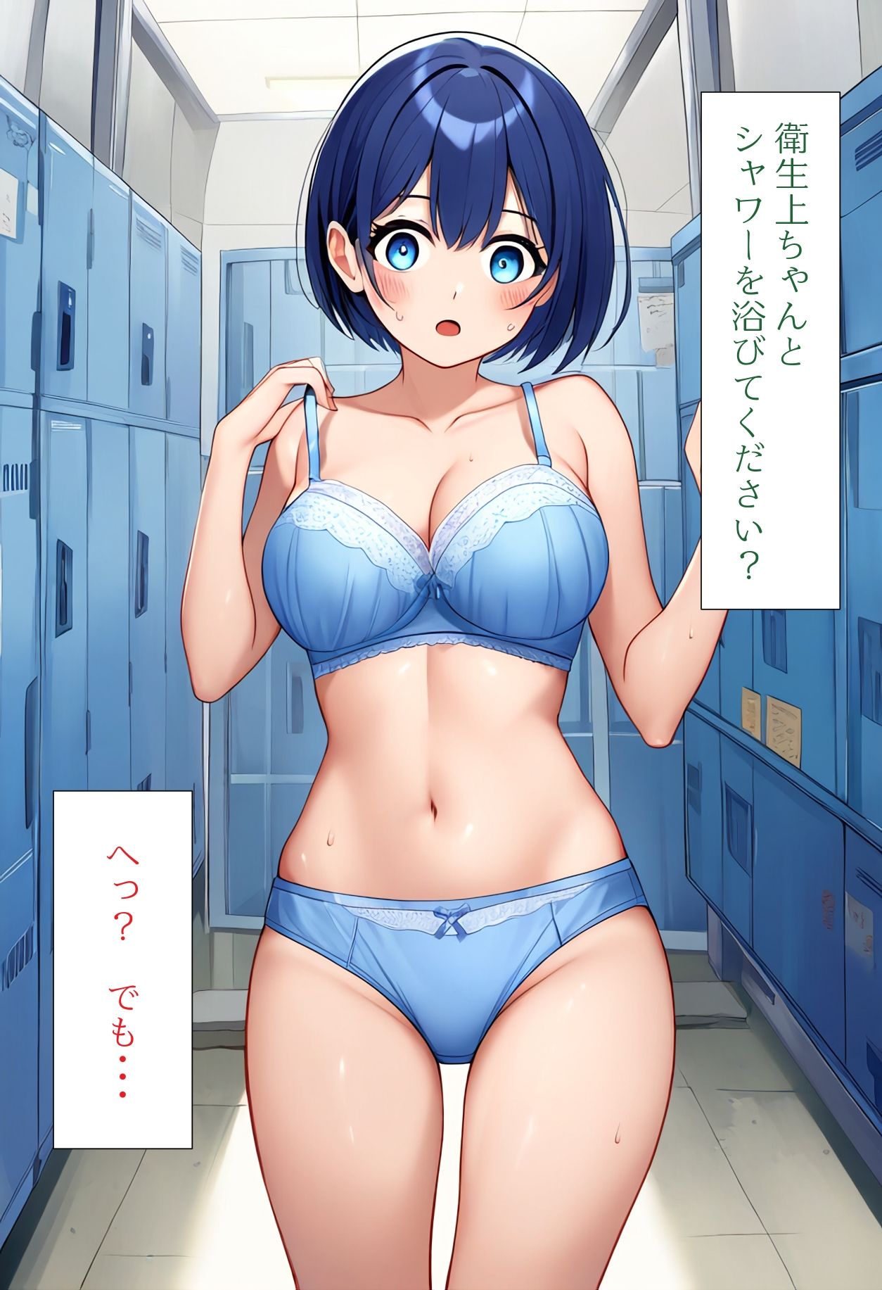 サンプル画像3:［AI生成イラストCG集］紅一点サバサバ女子を 本当に男扱いした結果のCG集(しそ@SISO_r18) [d_364935]