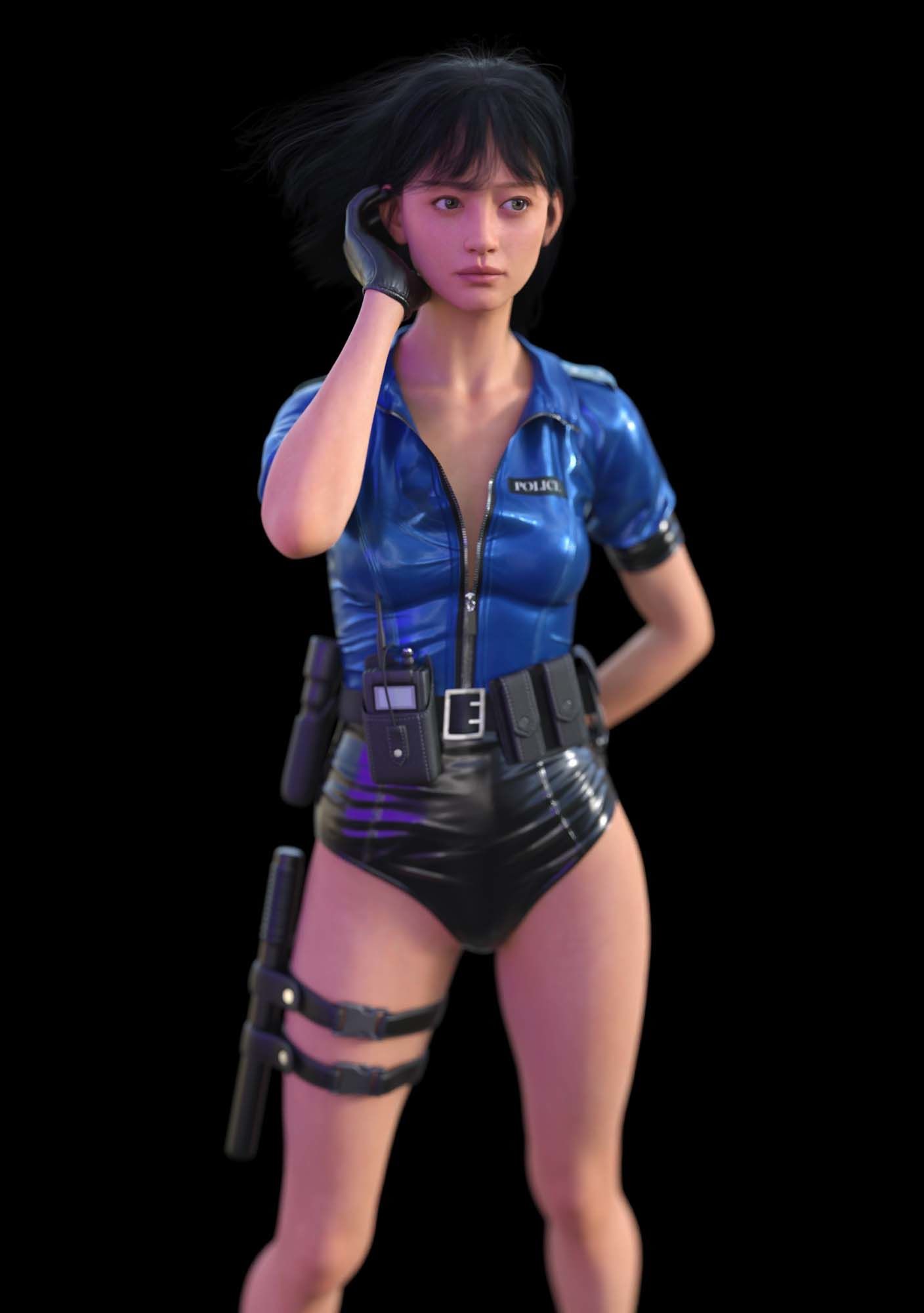 サンプル画像1:ミニスカポリス黒と白(わくわくパラダイス) [d_365142]