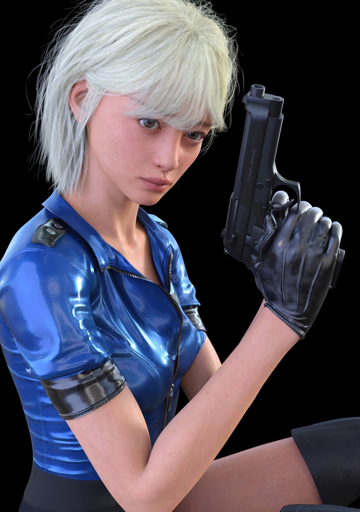 サンプル画像2:ミニスカポリス黒と白(わくわくパラダイス) [d_365142]