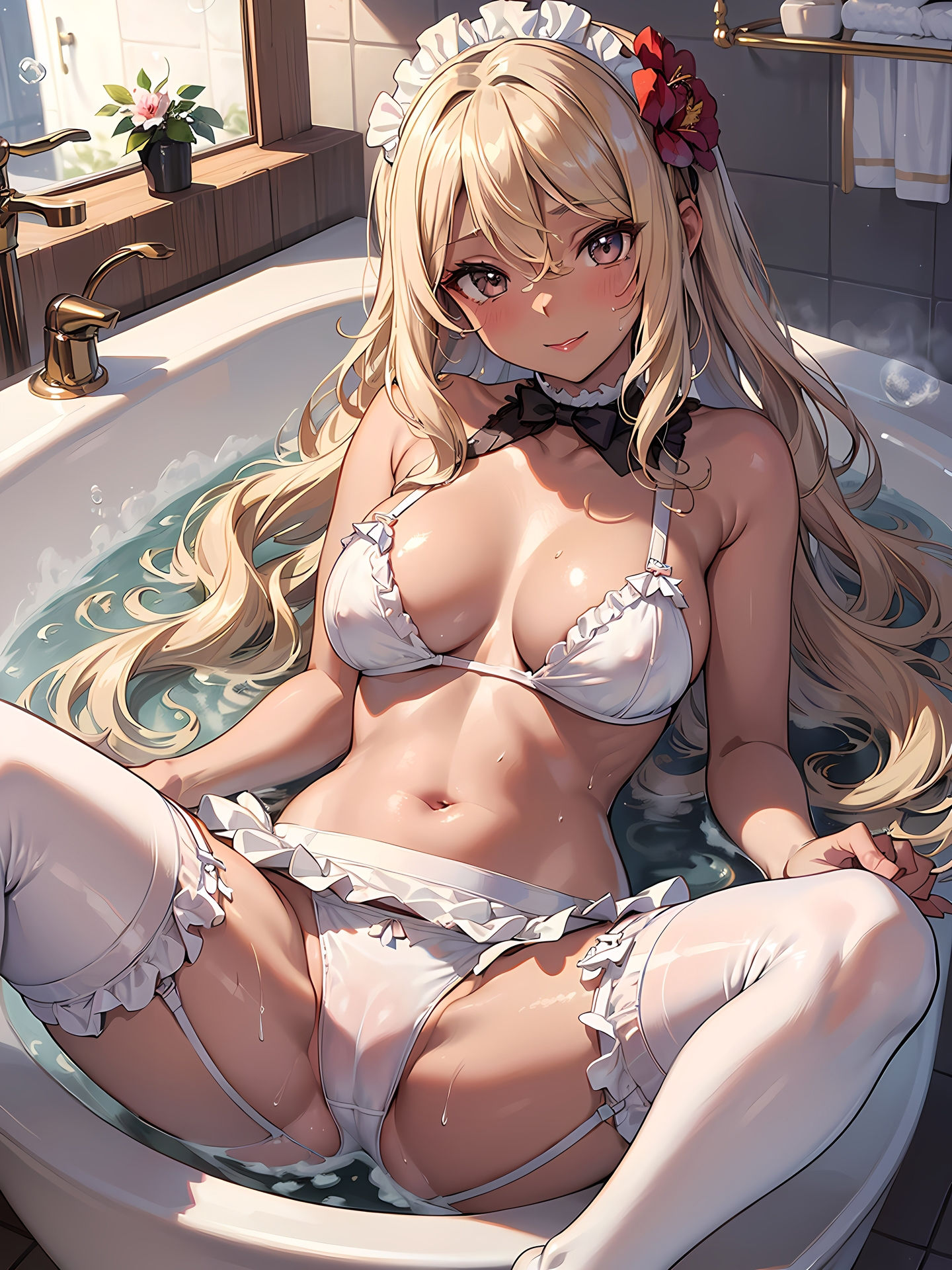 サンプル画像6:オタク彼氏とメイドごっこをするギャルのCG集(妄想サチュレーション) [d_365182]