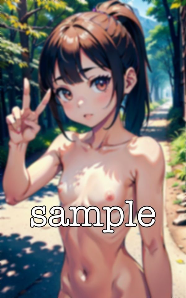 サンプル画像1:キャンプで全裸スペシャル！美乳のBカップでキャンプの山道で全裸で撮影・・(くぱぁの国王) [d_365209]