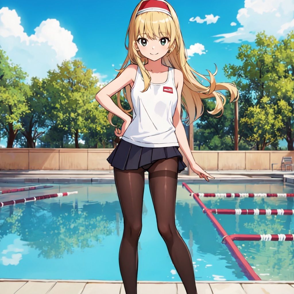 サンプル画像5:乙女ゲー世界はモブに◯しい世界です アン◯ェリカ 水着・タイツ（エロ）CG集(Rin ｜ AI art) [d_365249]