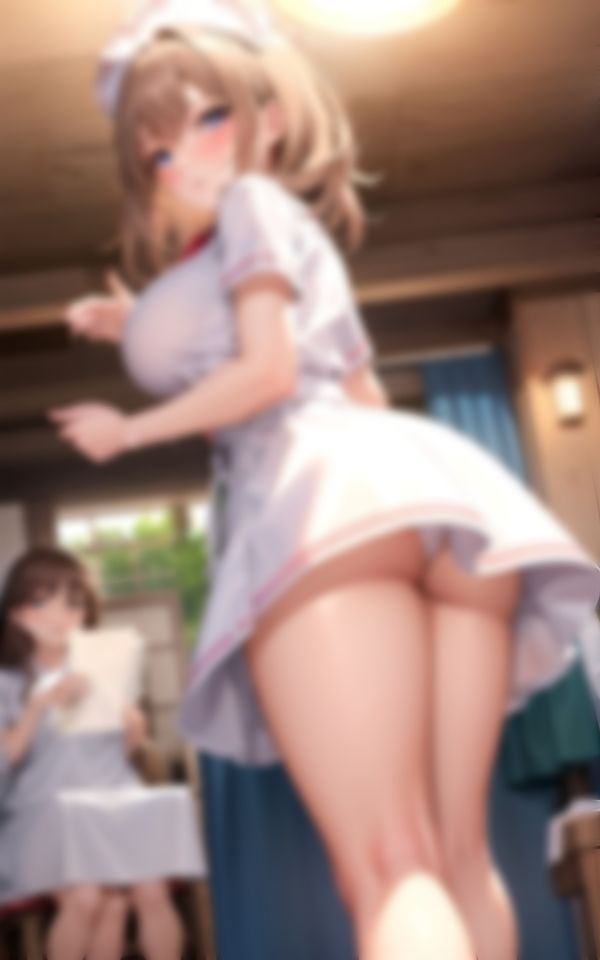サンプル画像5:ある診療所で行われた新人ナースがパンツを見せる研修(I LOVE AI) [d_365438]