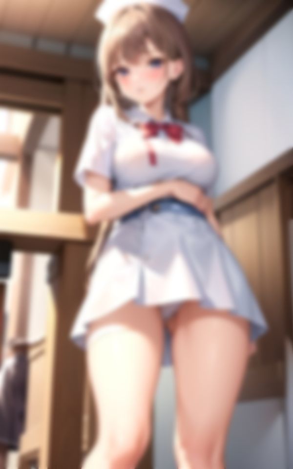 サンプル画像6:ある診療所で行われた新人ナースがパンツを見せる研修(I LOVE AI) [d_365438]