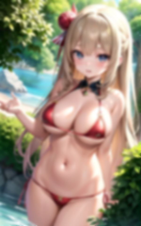 サンプル画像5:野外で露出する淫乱巨乳美女がカメラ越しから色仕掛け(AIみすず) [d_365441]